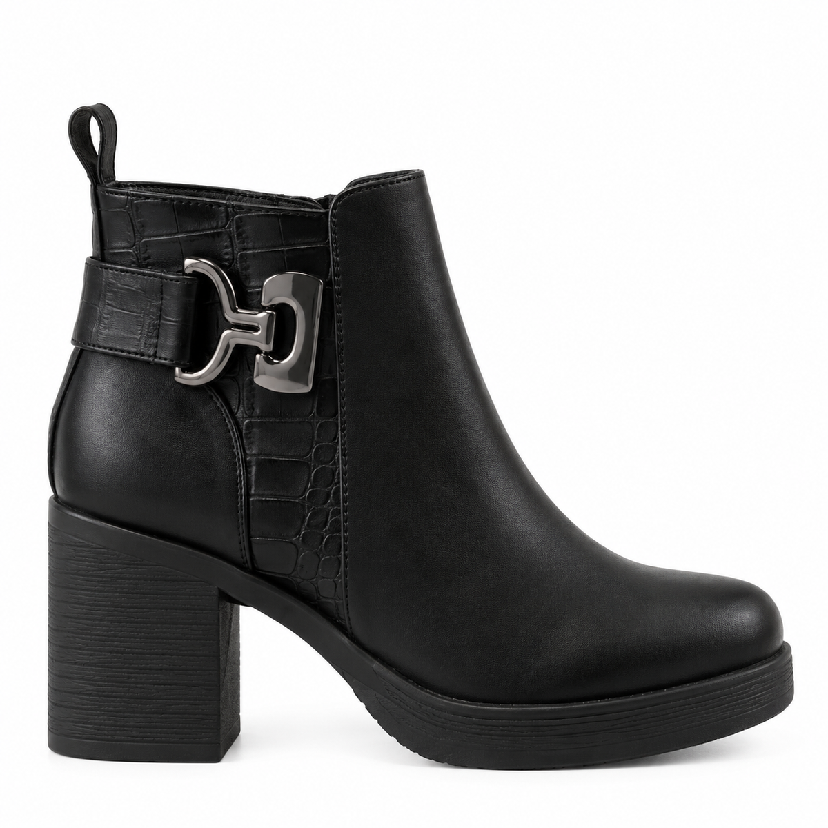 Fur-Lined Buckle Platform Loafers