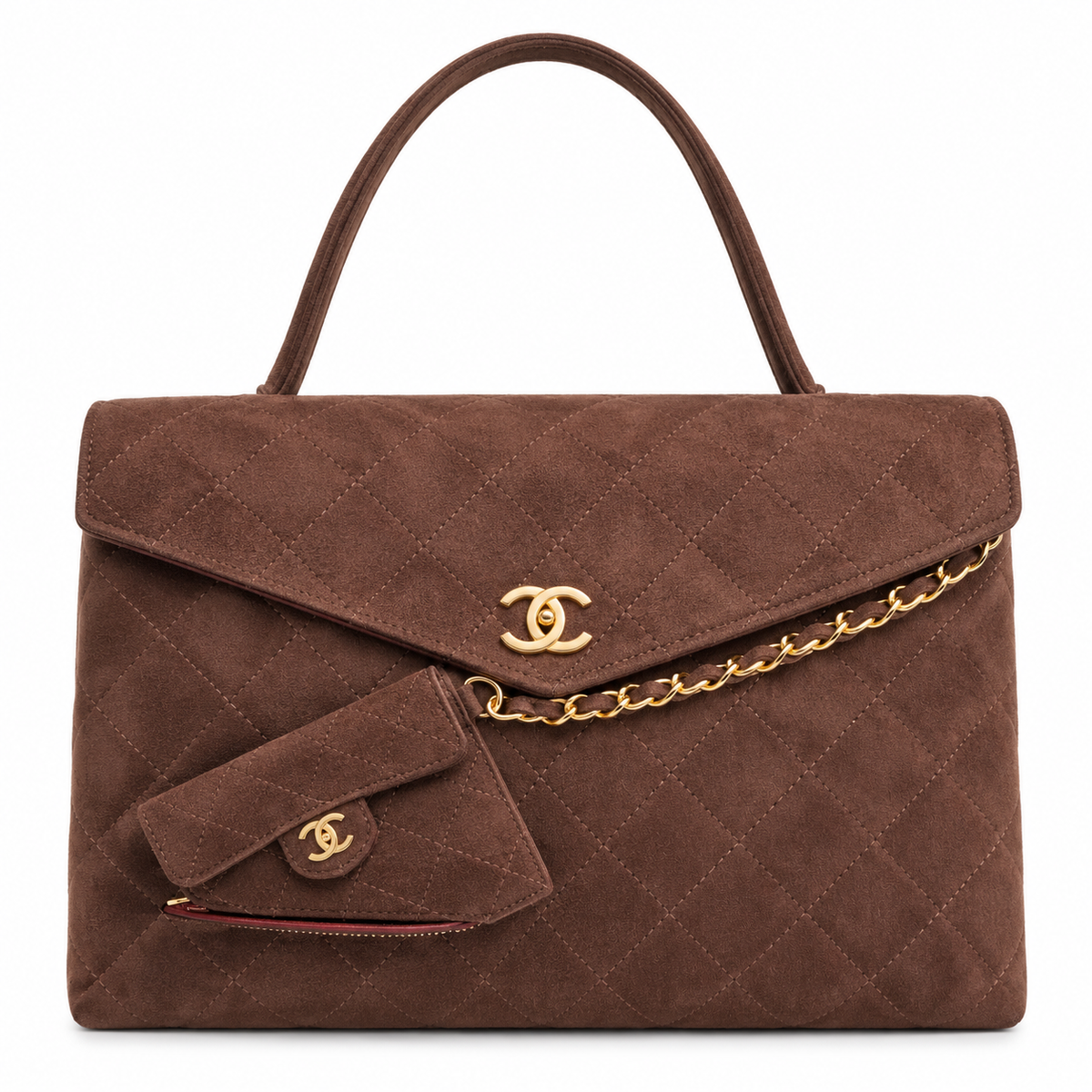 Chanel Calfskin Crocodile Embossed Fifth Avenue Maxi Flap Top