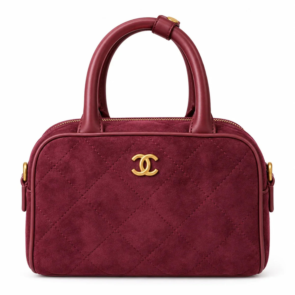 Chanel CC Logo Mini / Small Bowling Bag velvet