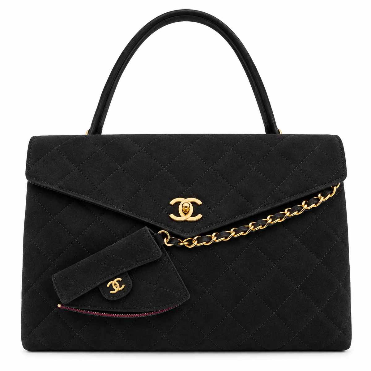 Chanel Calfskin Crocodile Embossed Fifth Avenue Maxi Flap Top