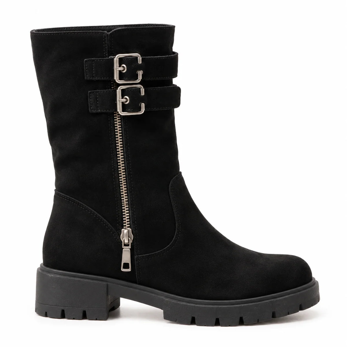Women’s Buckle Ankle Boots – Chunky Sole