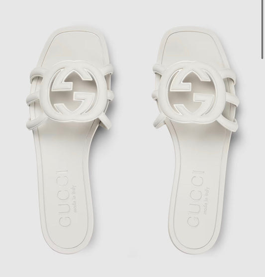 Gucci Rubber Interlocking G Womens Slide