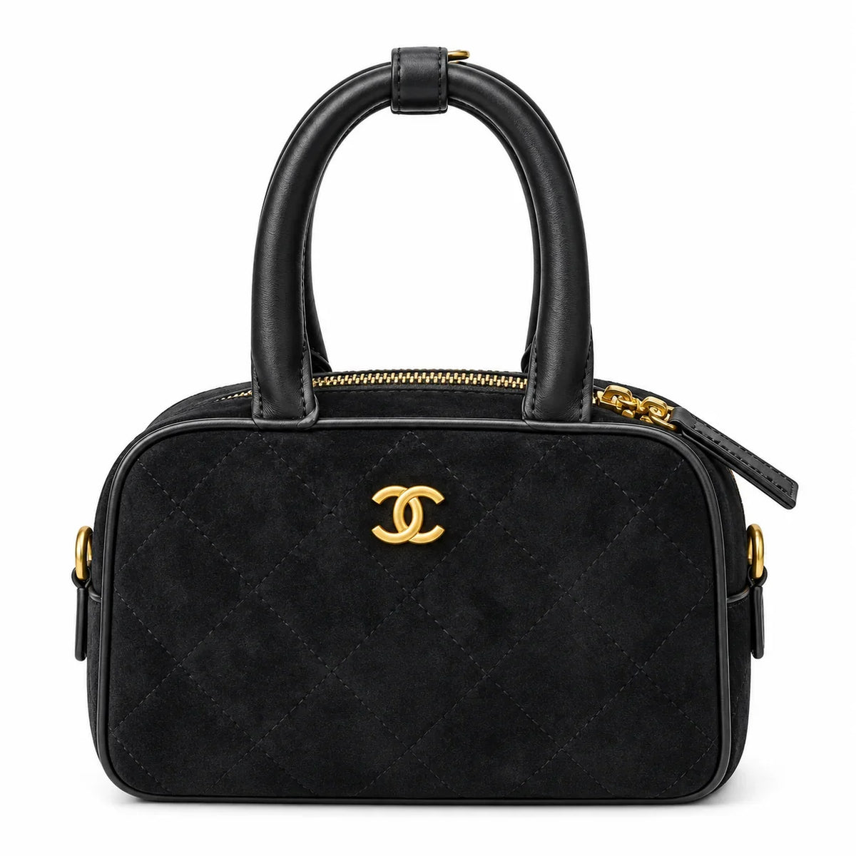 Chanel CC Logo Mini / Small Bowling Bag velvet