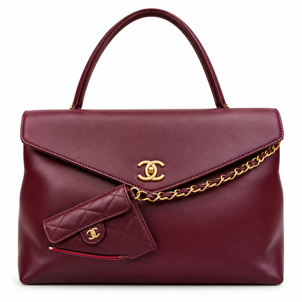Chanel Calfskin Crocodile Embossed Fifth Avenue Maxi Flap Top