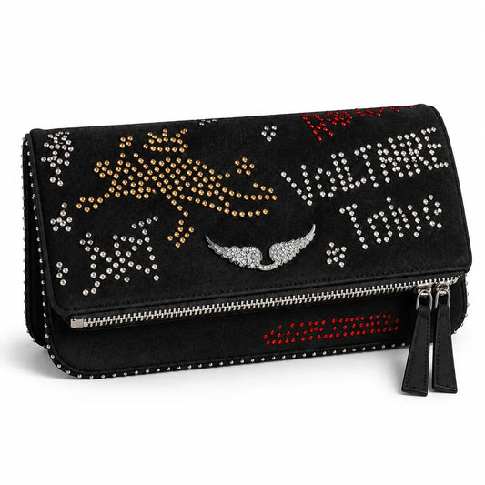 Zadig & Voltaire Black Leather Rock Clutch
