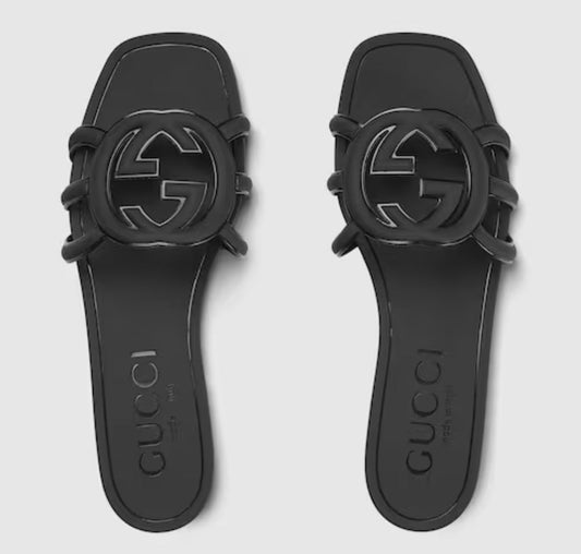 Rubber Interlocking G Womens Slide