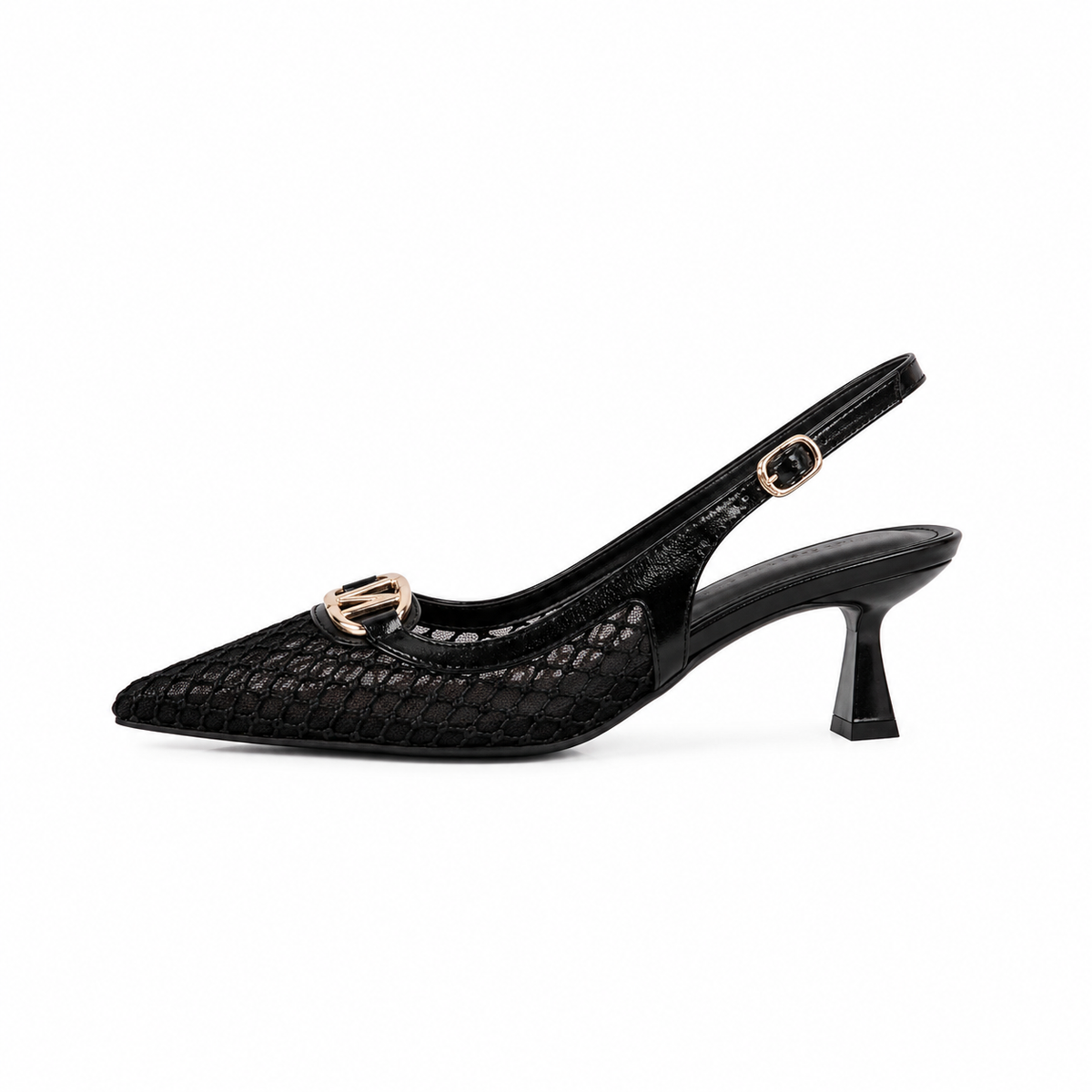 Elegant  Valentino Lace Slingback Kitten Heels