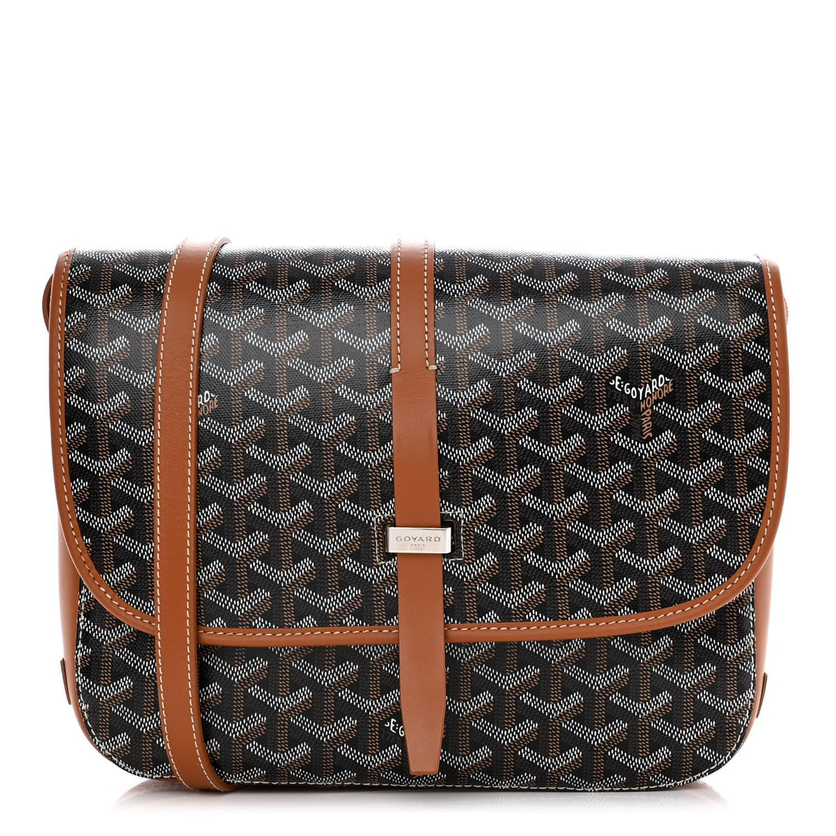 GOYARD
Black Chevron Print Coated Canvas Belvedere