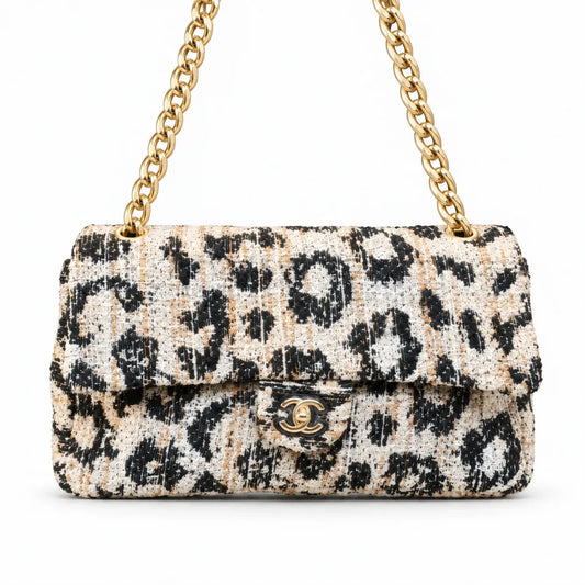 Chanel Maxi Flap Bag in Leopard Print Tweed