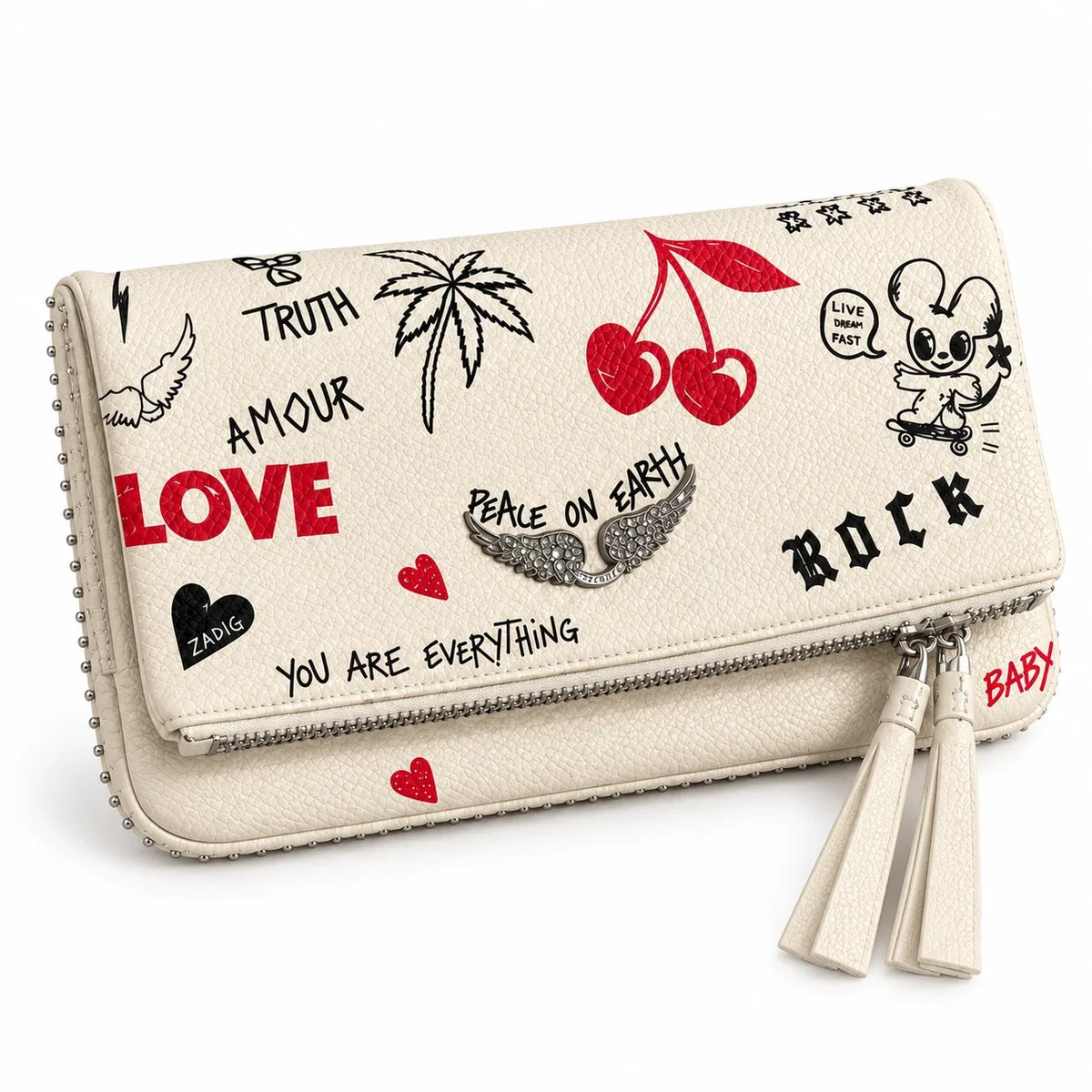 Zadig & Voltaire Leather Rock Clutch