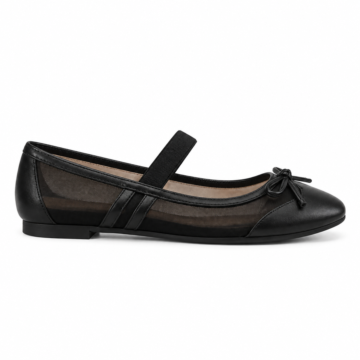 Elegant Cream Bow Ballet Flats